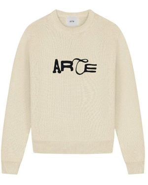 Arte' Round-Neck Knitwear - White