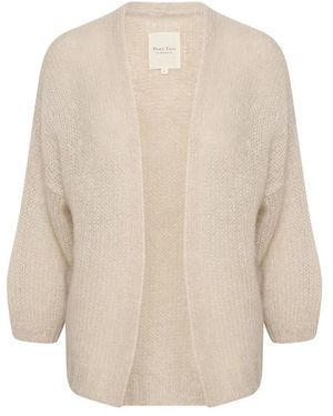Part Two Weißkappe Graue Strickjacke