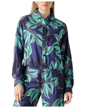 Pom Overhemden ,Veelkleurig ,Delicacy Blouse - Blauw
