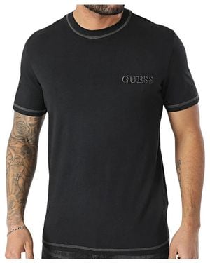Guess Tops ,Zwart ,Katoen Tshirt Mc Logo Katoen