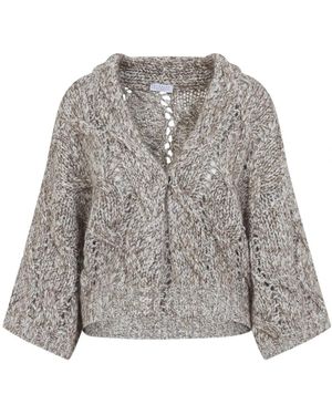 Brunello Cucinelli Bruine Trui Aw25 Luxe Comfort - Grijs