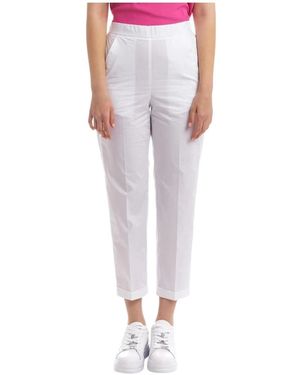 Seventy Effen Kleur Elastische Taille Broek - Wit