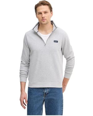 Hackett Sweatshirt Met Halve Rits - Grijs