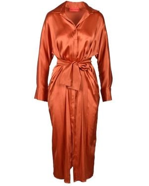 Wild Cashmere Shirt Dresses - Red