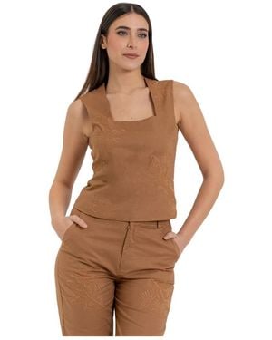 Kocca Sleeveless Tops - Brown