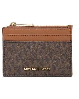 Michael Kors Jet Set Travel Small Top-Zip Card Case With Id - Bruin