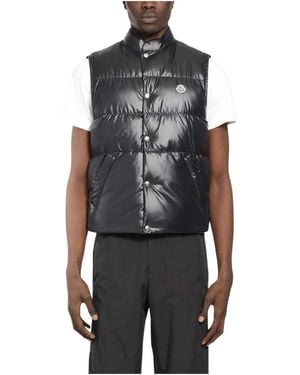 Moncler Jassen ,Blauw ,Polyester Restigo Gilet - Zwart