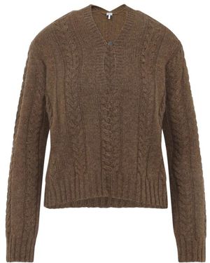 Loewe Truien & Vesten ,Bruin ,Wol Wool Sweater