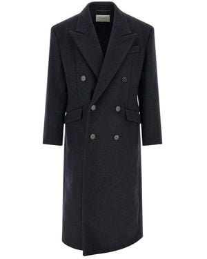 Saint Laurent Double-Breasted Coats - Negro