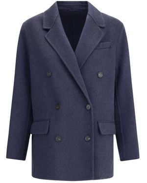 Brunello Cucinelli Elegante Caban-Jacke Mit Klassischem Stil - Blau