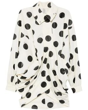 Jacquemus Jacke Mit Trichterkragen Und Polka-Dot-Muster - Weiß