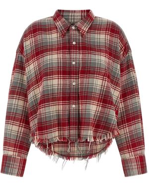 R13 Geruite Katoenen Blouse - Rood