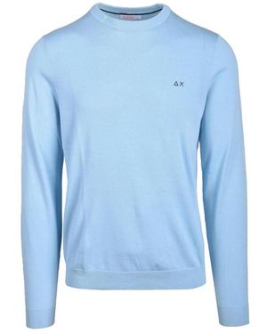 Sun 68 Truien & Vesten ,Blauw ,Katoen Katoenen Gebreide Trui