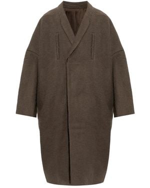 Rick Owens Single-Breasted Coats - Marrone