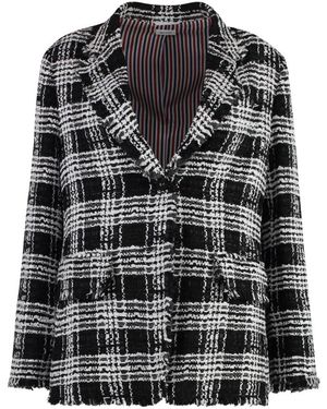 Thom Browne Jassen ,Zwart ,Tweed Klassieke Tweed Blazer Met Zakken
