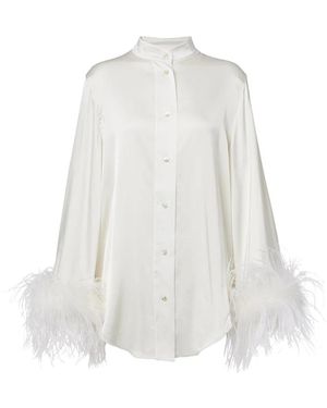 Oséree Bridal Satin Shirt Plumage - Wit