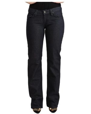 Exte Niedrige taille straight denim jeans - Schwarz