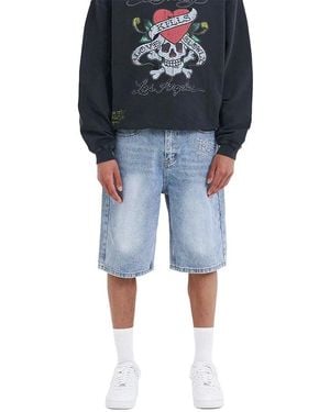 Ed Hardy Denim Shorts - Blau