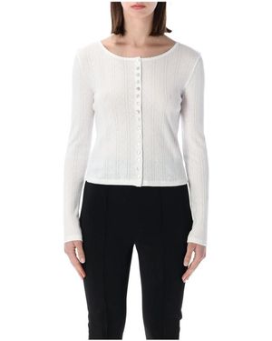 Rohe Pointelle Cardigan - Weiß