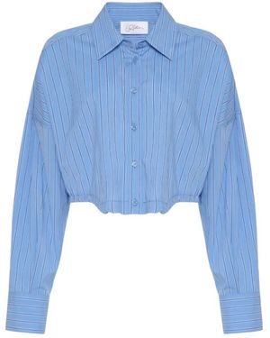 Soallure Klassisches Popeline-Hemd - Blau