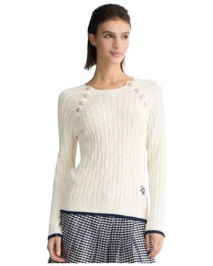 Liu Jo Strickpullover Mit Verdrehtem Muster Und Raglanärmeln - Weiß