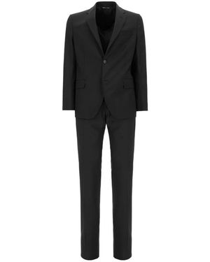 Colamarino Kostuums ,Zwart ,Leer Single Breasted Suit
