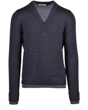 Alpha Studio Pullover Mit V-Ausschnitt - Blau