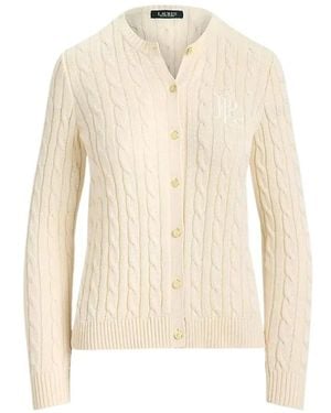 Ralph Lauren Zopfstrick-Cardigan Mit Rundhalsausschnitt - Natur