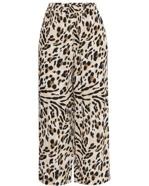 Ichi Cropped Trousers - Natural