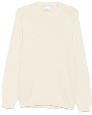 Scaglione Pullover Mit Rundhalsausschnitt Und Rippstrick - Natur
