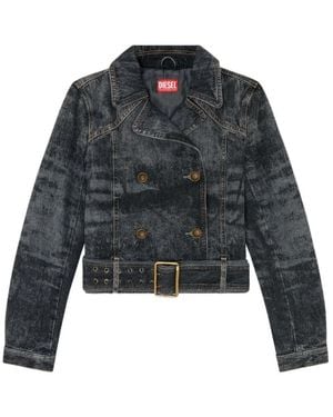 DIESEL De-Legend-S Cropped Denim Jacket - Grau
