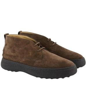 Tod's Schoenen ,Bruin ,Leer Lace-Up Boot