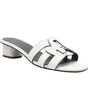 Furla Schoenen ,Wit ,Heeled Mules - Metallic