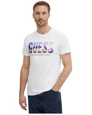 Guess Besticktes logo-t-shirt - weiß, slim fit