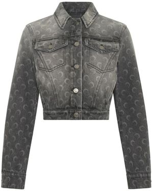 Marine Serre Denim Jackets - Gray