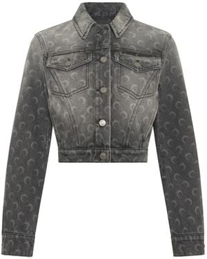 Marine Serre Denim Jackets - Gray