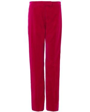 Tom Ford Fuchsia Fluwelen Smokingbroek Met Satijnen Band - Rood