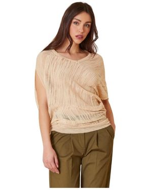 Manila Grace Round-Neck Knitwear - Naturel