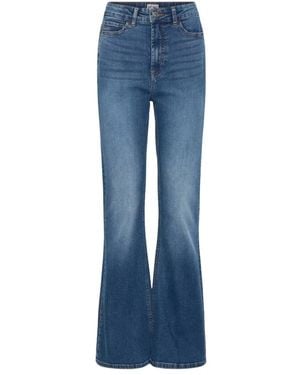 Ichi Jeans ,Blauw ,Ihtwiggy Flared High Waist Jeans