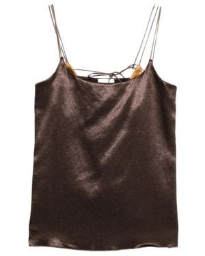 Alysi Sleeveless Tops - Brown