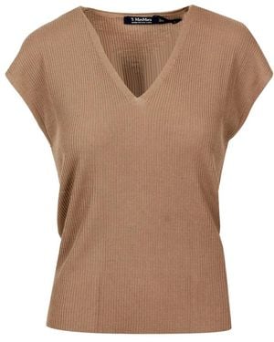 Max Mara V-Neck Knitwear - Marrón