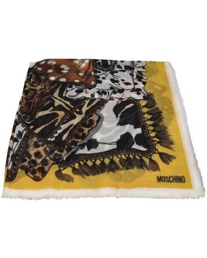 Moschino Accessoires ,Veelkleurig ,Wol Wollen Foulard - Metallic