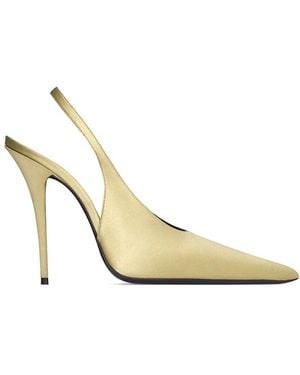 Saint Laurent Elegante slingback pumps - Mettallic