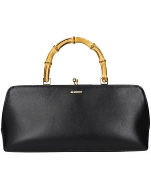 Jil Sander Tassen ,Zwart ,Leer Goji Small Bamboo