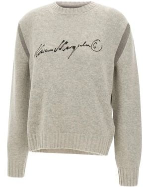 MM6 by Maison Margiela Round-Neck Knitwear - Grey