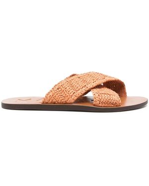 Manebí Schoenen ,Bruin ,Flip Flops - Roze