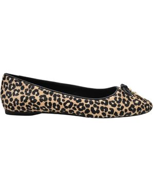 Michael Kors Zapatillas Ballerina De Pelo De Becerro Con Estampado Leopardo Nori, Mujer, Talla - Negro