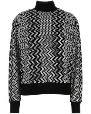 Missoni Truien & Vesten ,Zwart ,Wol Stijlvol Geborduurde Wollen Trui