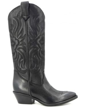 GISÉL MOIRÉ Cowboy Boots - Zwart