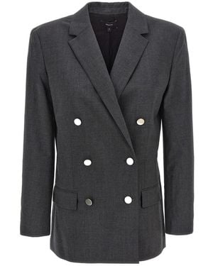 Theory Jassen ,Grijs ,Wol Boxy Blazer - Zwart